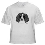 English Springer Spaniel Pen and Ink White T-Shirt by NANCE